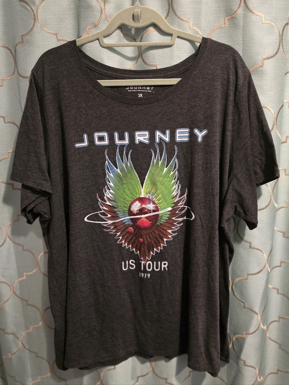 Journey 2021 Graphic Tee Women's 3X Nomota LLC 1979 World Tour Dark Gray Wings